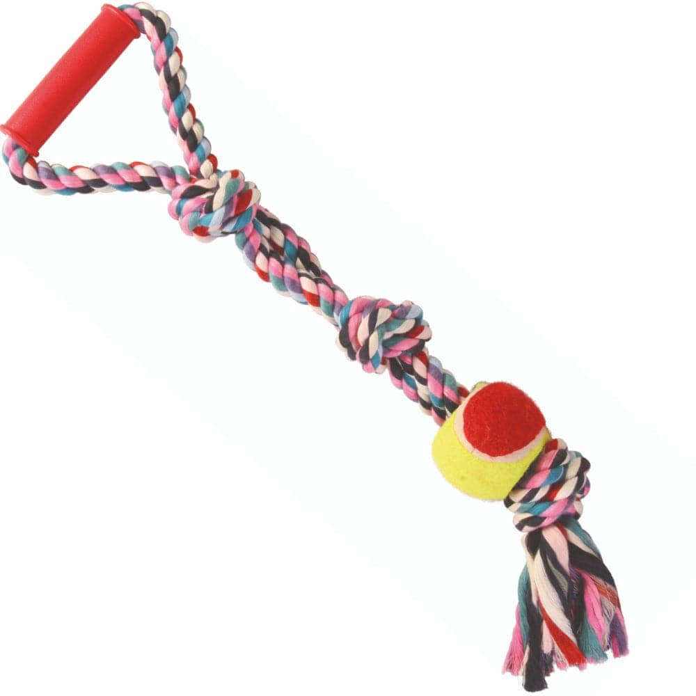 Trixie Playing Rope with Tennis Ball Toy for Dogs