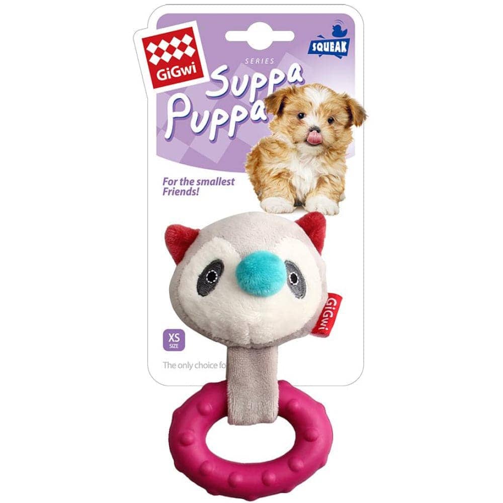 GiGwi Suppa Puppa Coon Squeaker inside Plush/TPR Toy for Dogs