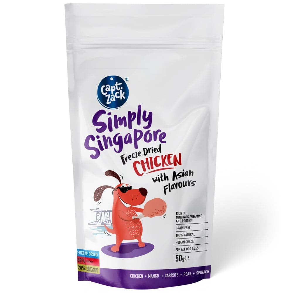 Captain Zack Simply Singapore Freeze- Dried Chicken With Carrot Mango Peas And Spinach Dog Treats