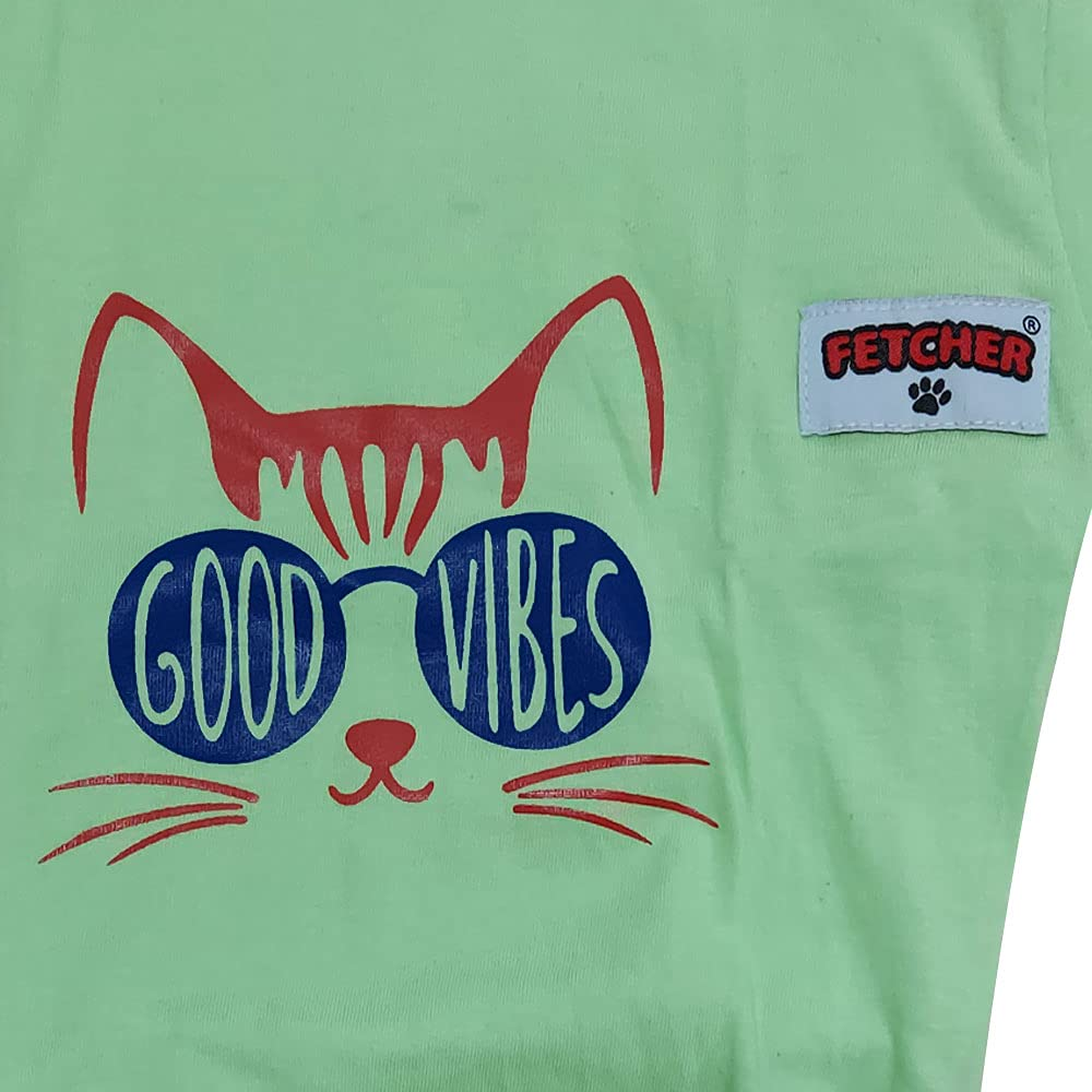 Fetcher Neon Peach and Mint Green Premium T-Shirts for Pets (Set of 2)