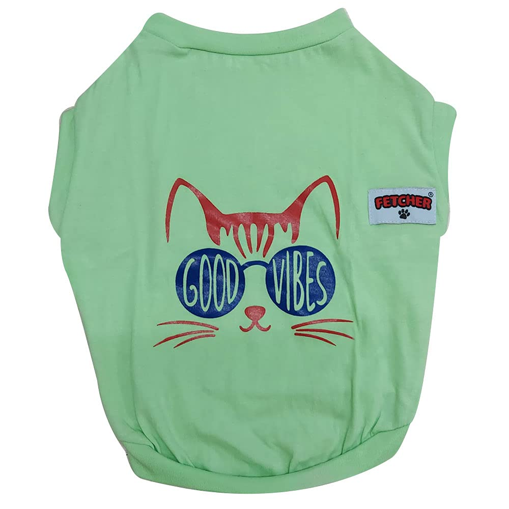Fetcher Neon Peach and Mint Green Premium T-Shirts for Pets (Set of 2)