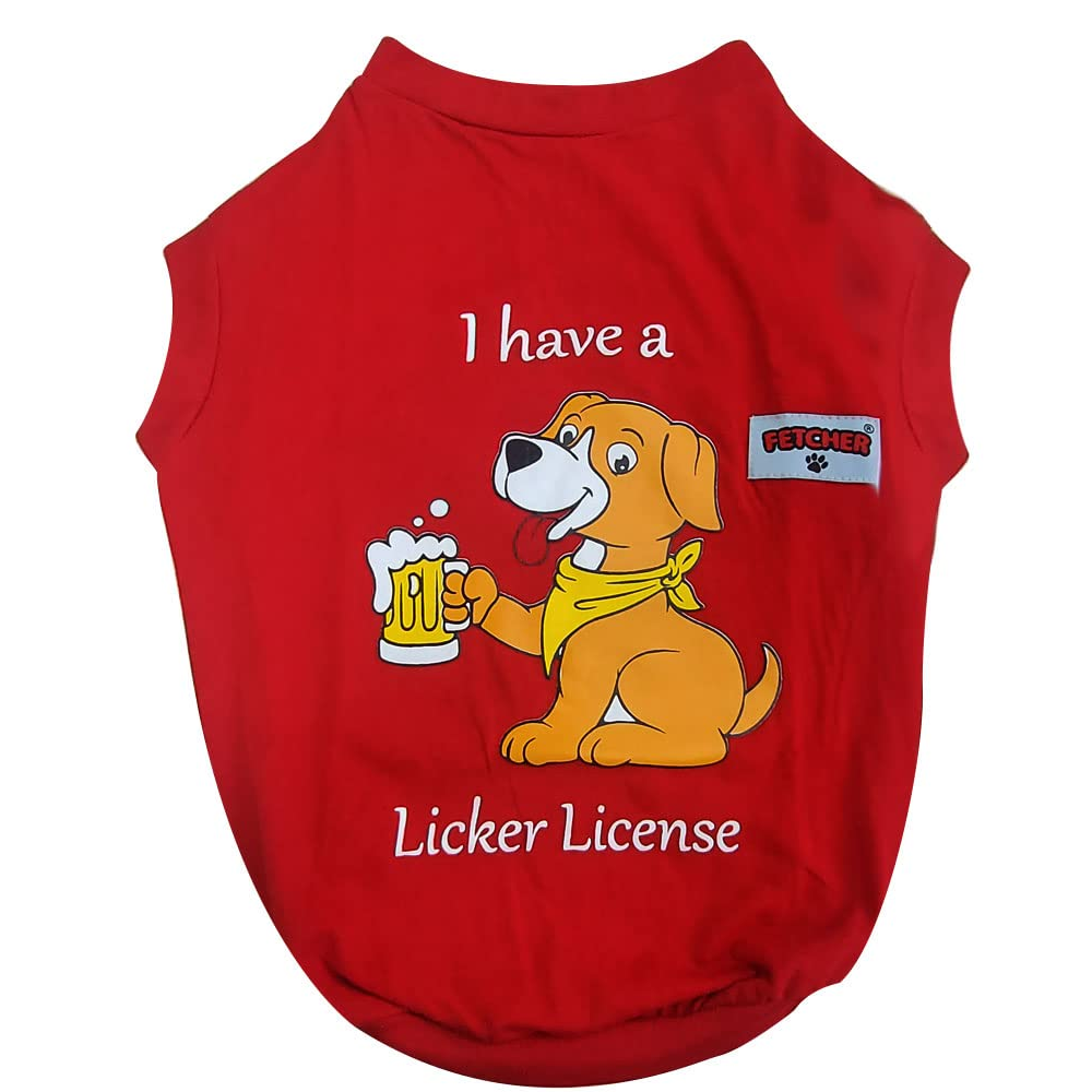 Fetcher Ink Blue and Bright Red T-Shirt for Pets