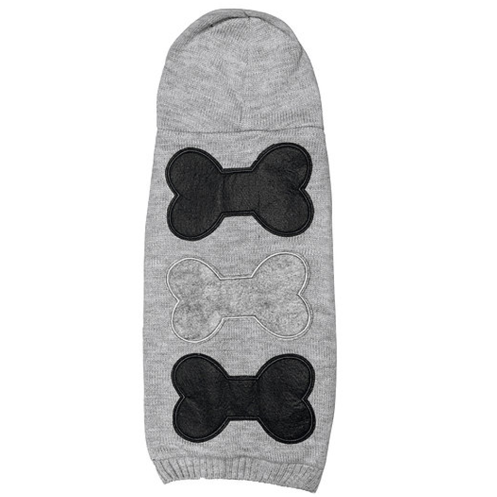 Pet Snugs Fur Coated 3 Bones Sweaters For Dogs (Grey)