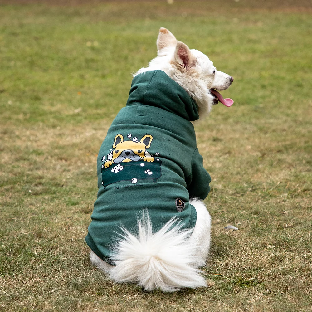 Pet Snugs Dog Bathtub Print Sweatshirt For Dogs (Green)