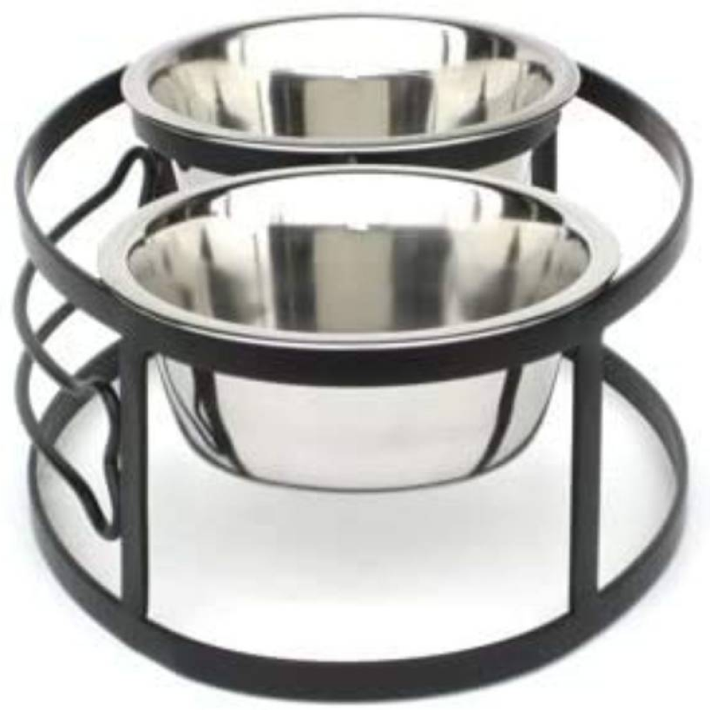 Pets Empire Bone Shaped Metal Double Diner Bowls for Pets