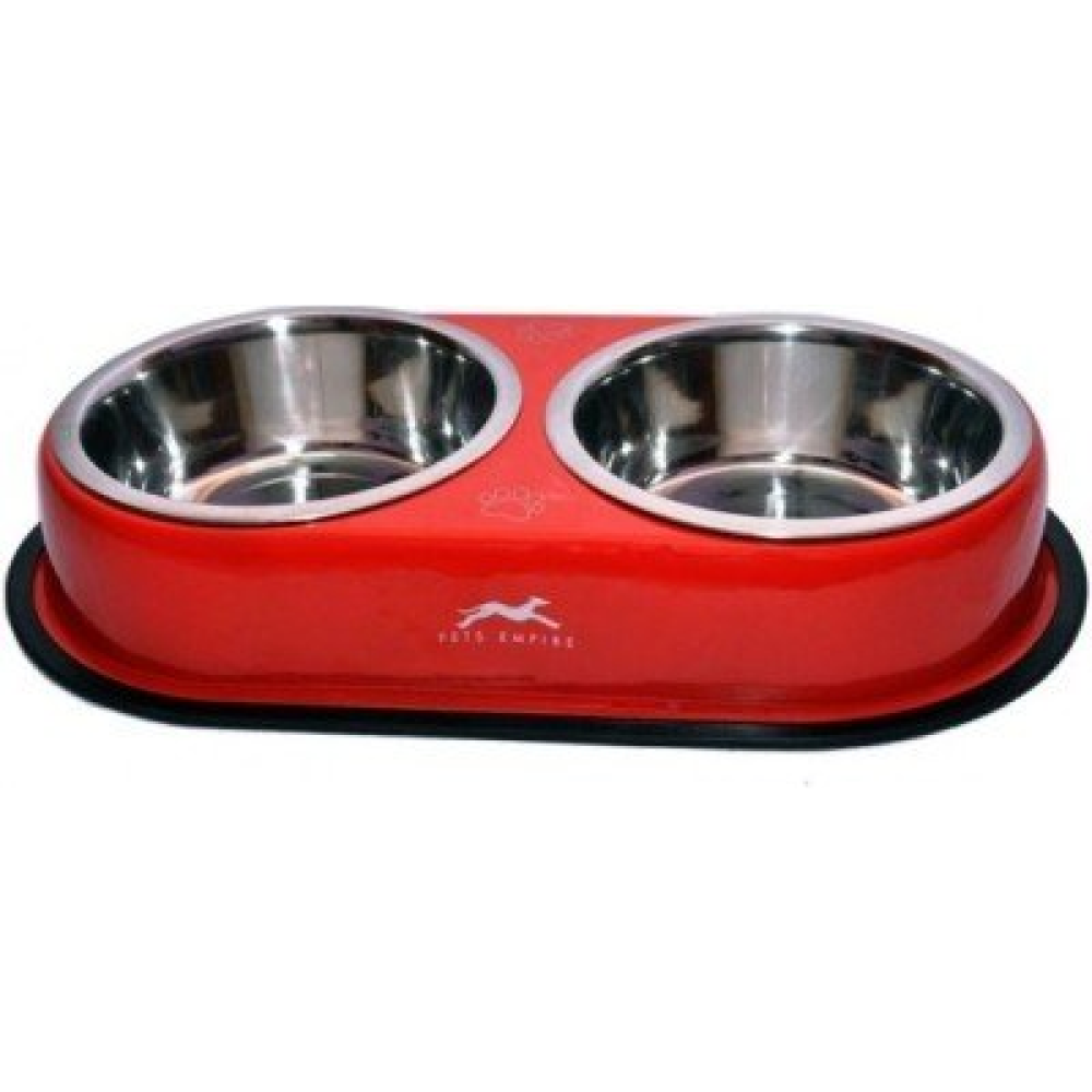 Pets Empire Solid Double Diner Bowls (Assorted)