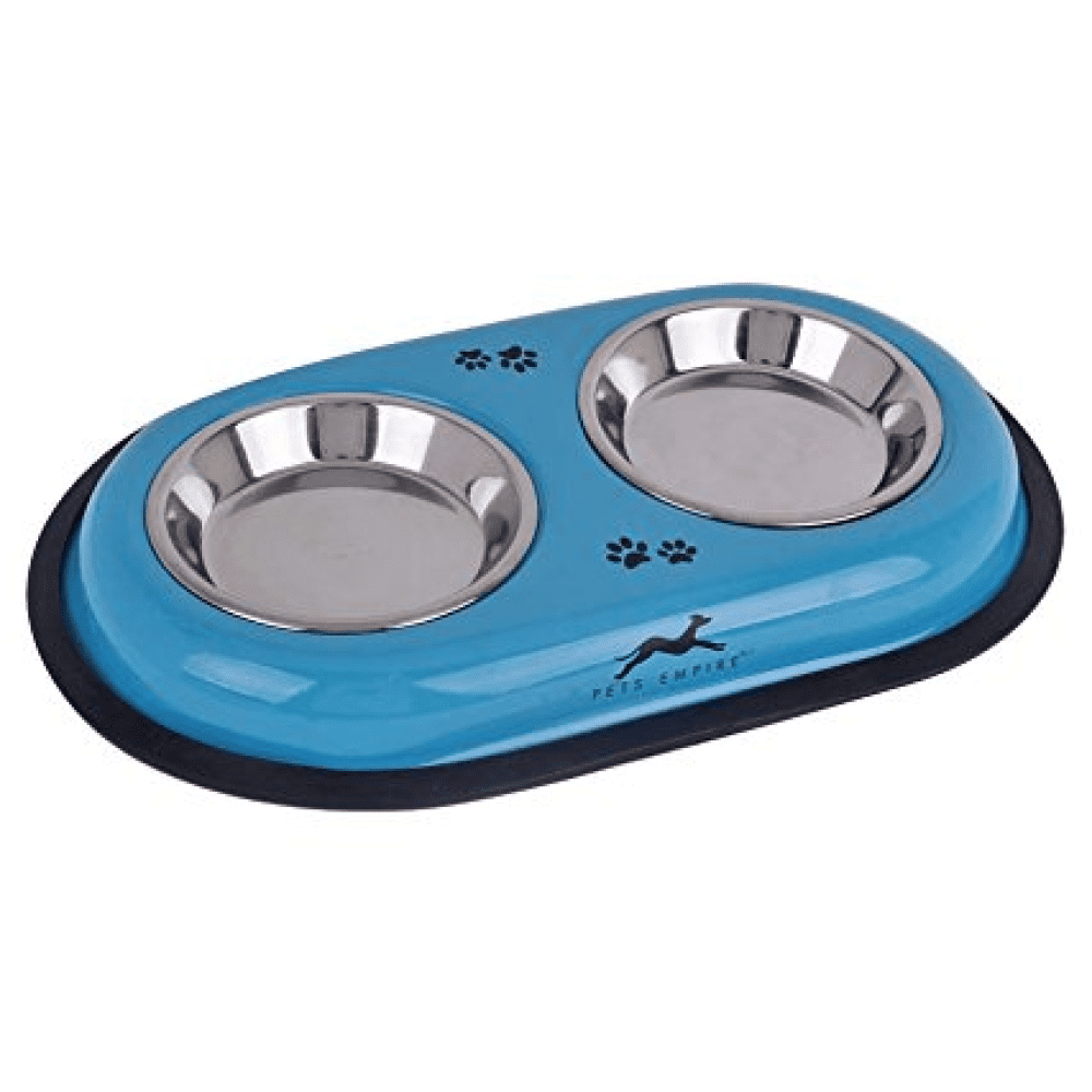 Pets Empire Solid Double Diner Bowls for Pets (Assorted)