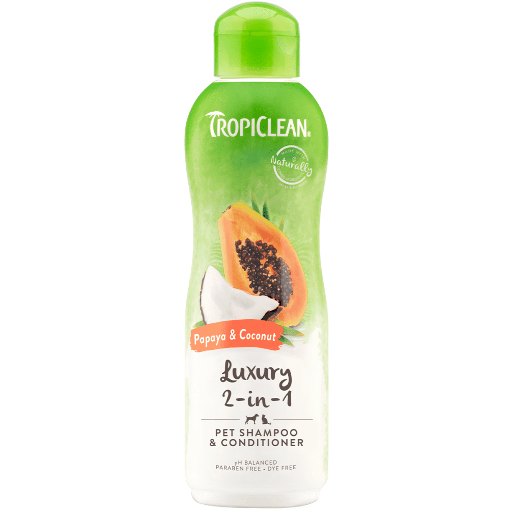Tropiclean Papaya & Coconut 2 in 1 Shampoo & Conditioner for Pets