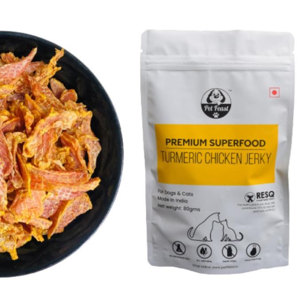 Pet Feast Turmeric Chicken Jerky For Pets