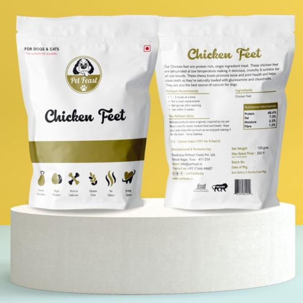 Pet Feast Chicken Feet Raw Treats for Pets