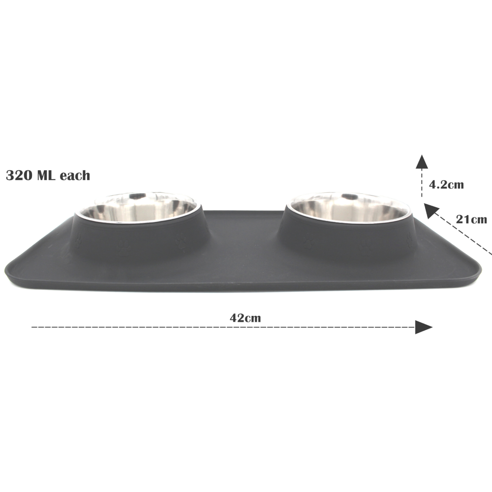Peetara Silicon Double Diners for Pets