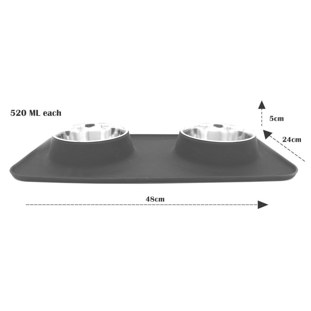 Peetara Silicon Double Diners for Pets