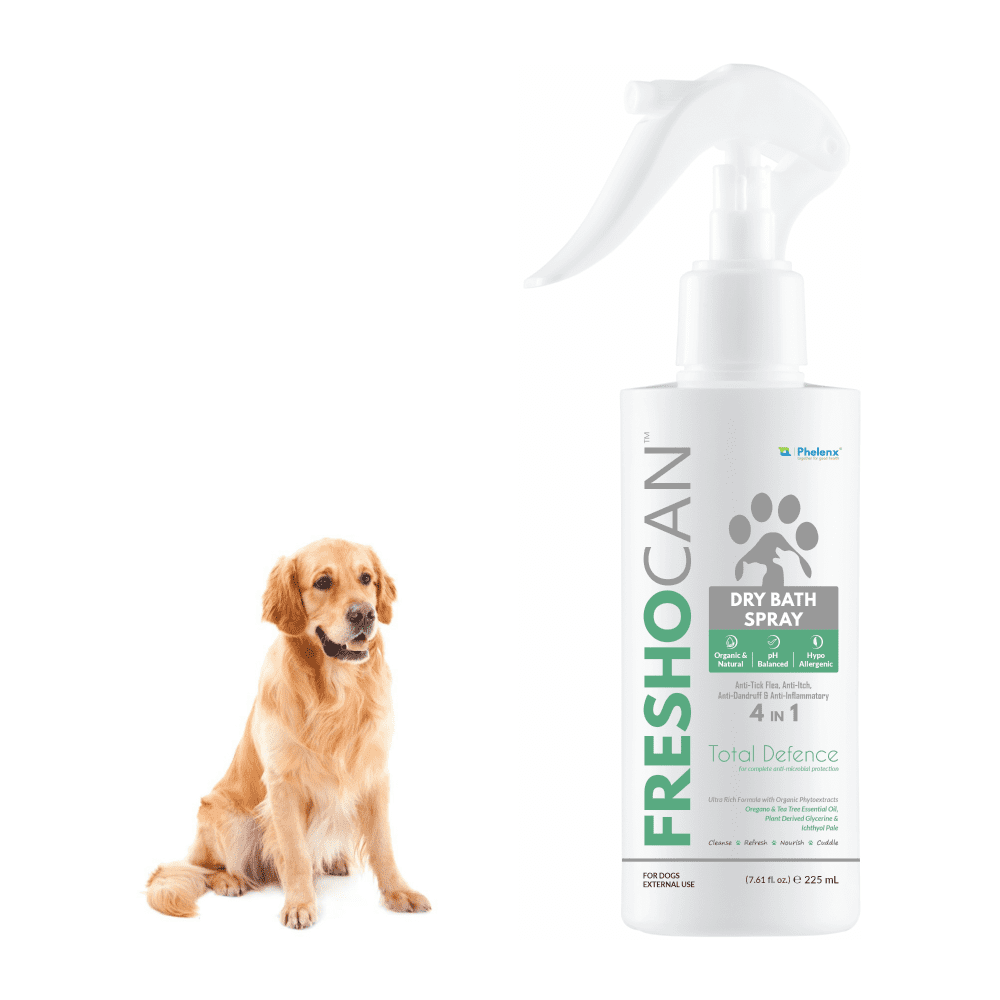Phelenx Freshocan 4 in 1 Dry Bath Spray for Dogs