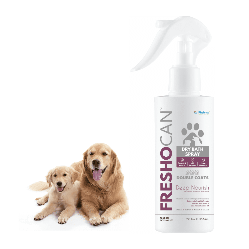 Phelenx Freshocan Double Coat Dry Bath Spray for Dogs