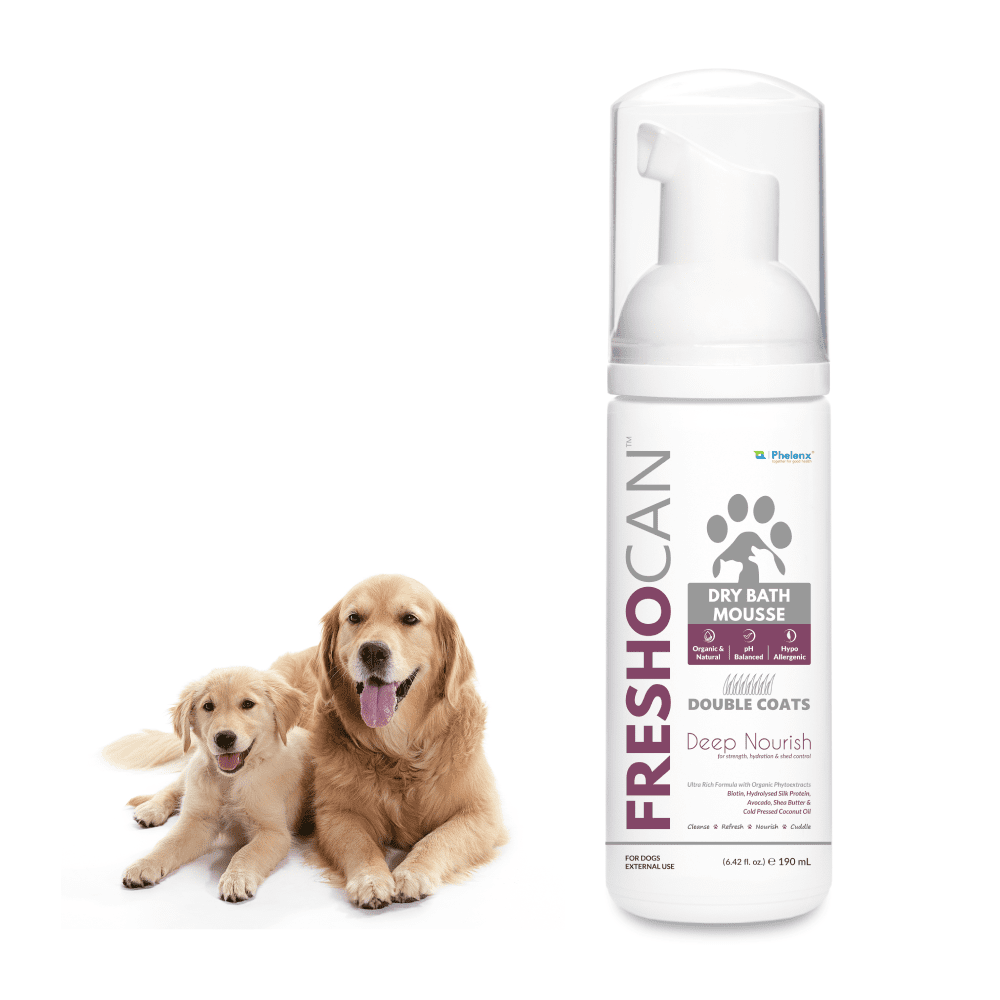 Phelenx Freshocan Double Coat Dry Bath Mousse for Dogs