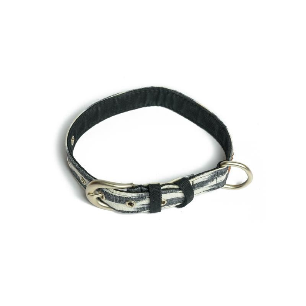 PetWale Ikat Print Belt Collar for Dogs (Black & White)