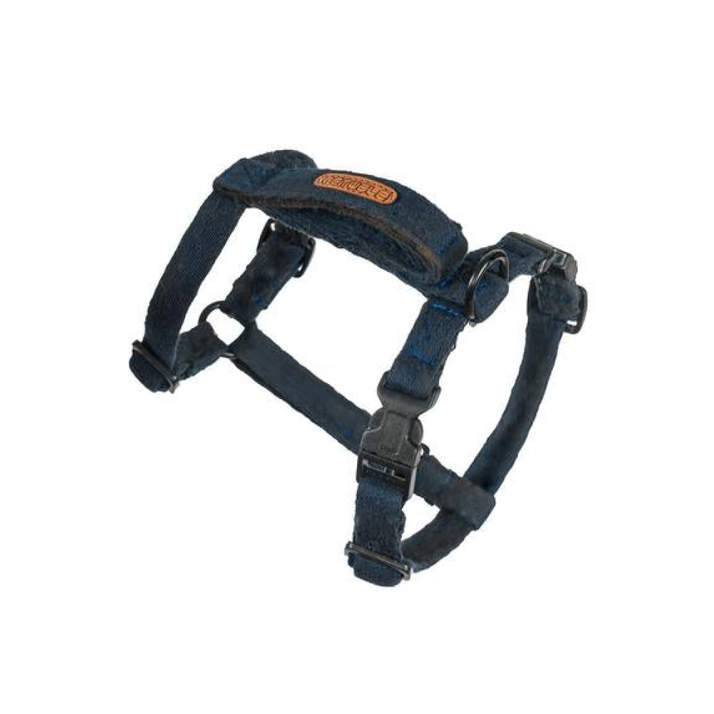 PetWale Cotton Adjustable H-Harness for Dogs (Navy Blue)