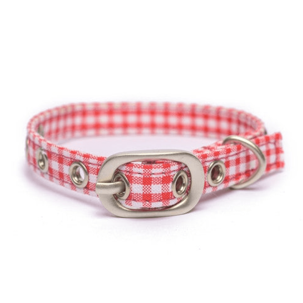 PetWale Collar for Cats (Red and White Checks)