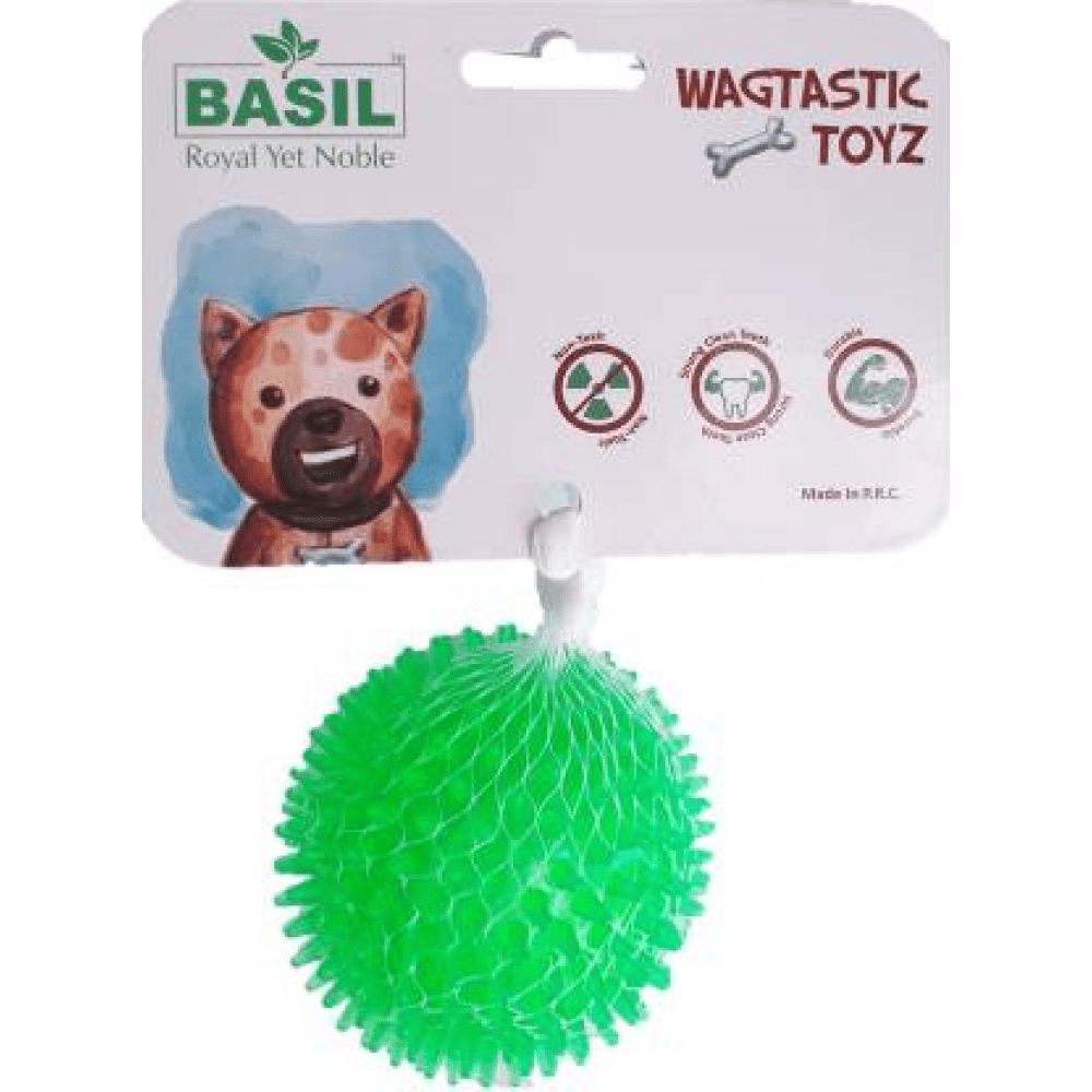 Basil Rubber Ball With Bell Toy for Dogs (Assorted)