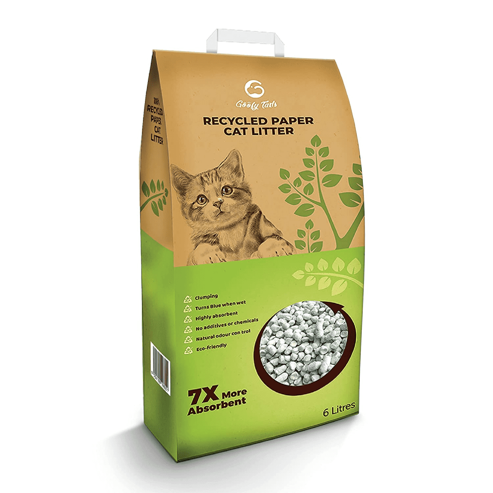 Goofy Tails Recycled Paper Clumping Litter for Cats