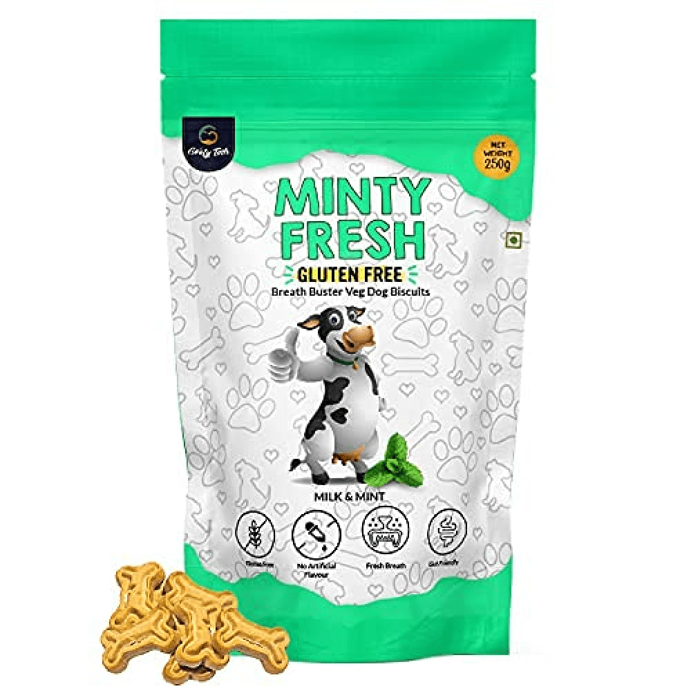 Goofy Tails Minty Fresh Milk & Mint Biscuit Treats for Dogs & Puppies