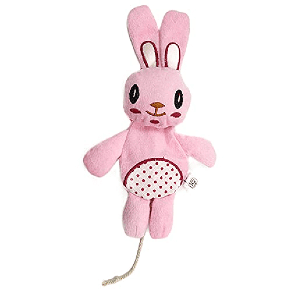 Goofy Tails Babypet Skinny Rabbit Soft Squeaky Dog Toys (Pink)
