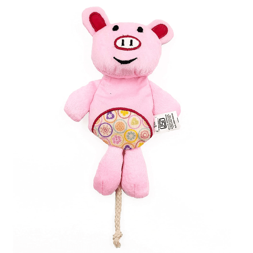 Goofy Tails Babypet Skinny Pig Soft Squeaky Dog Toys (Pink)