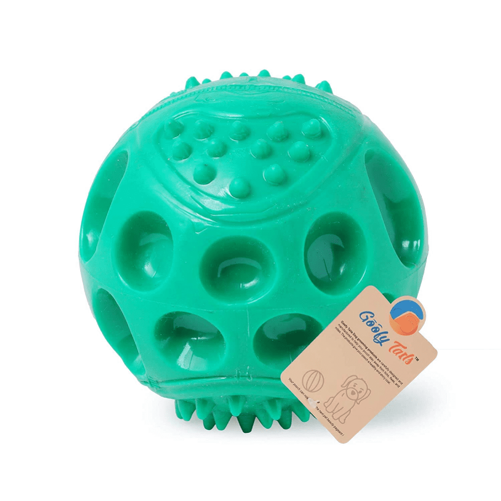 Goofy Tails Hard Squeaky Rubber Ball Toy for Dogs (Assorted)