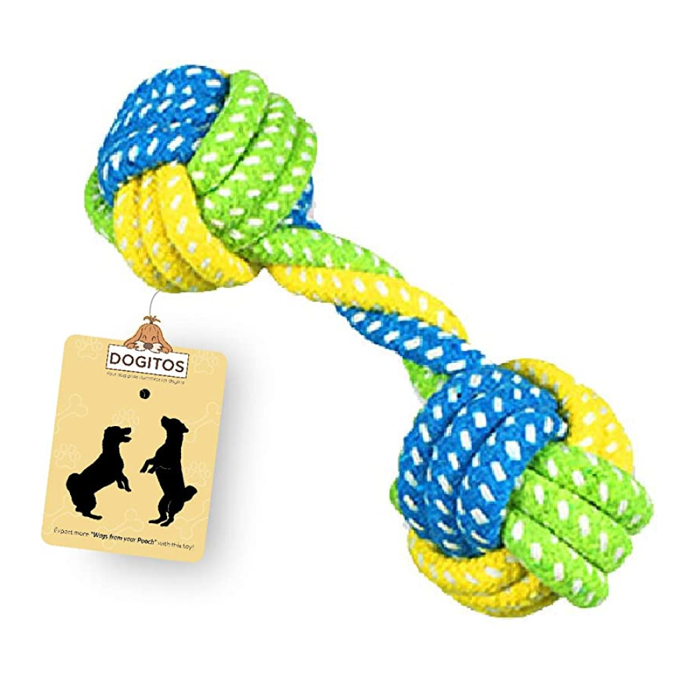 Dogitos Knotted Cotton Dumbbell Rope Toy for Dogs