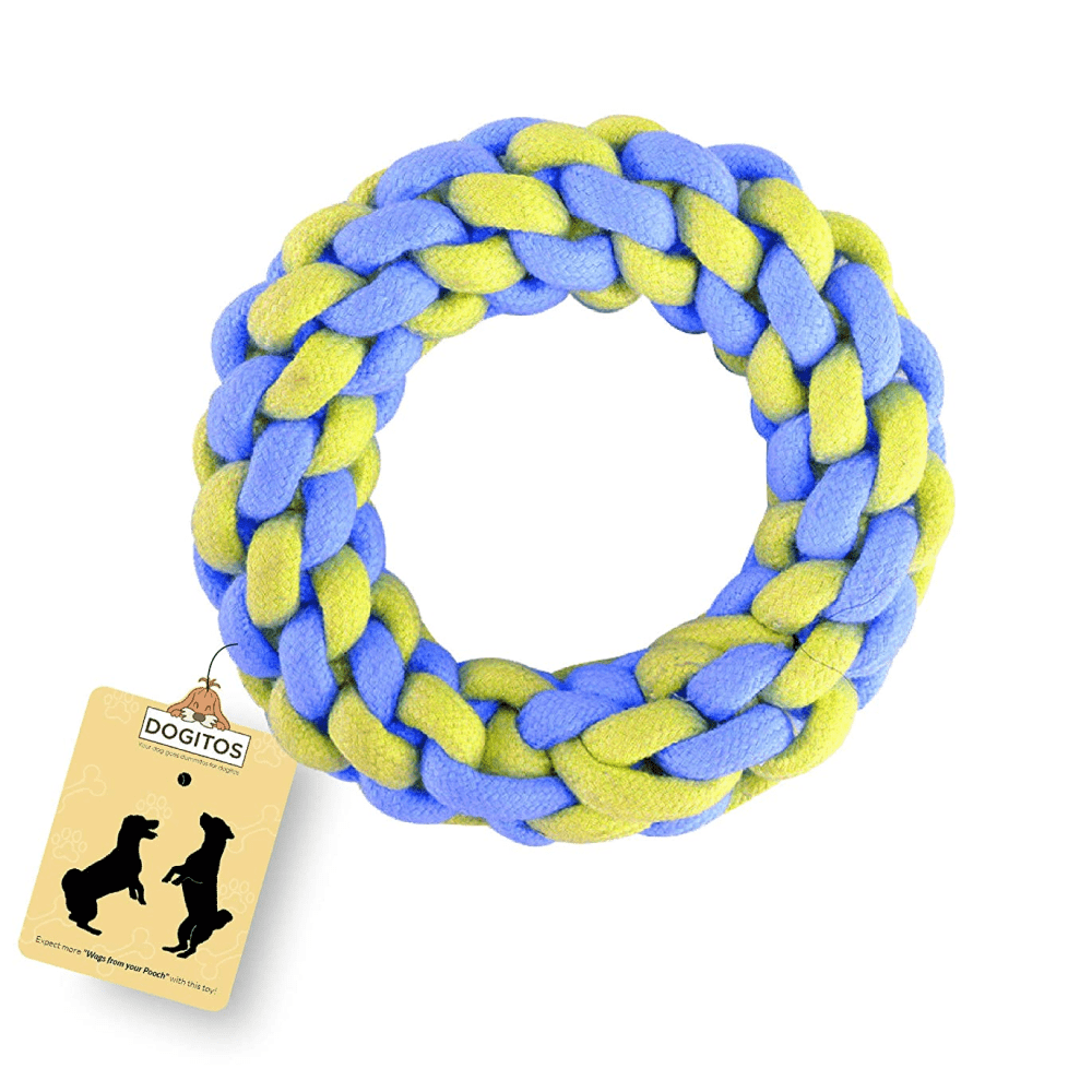 Dogitos Knotted Cotton Ring Shaped Rope Toy for Dogs (Assorted)