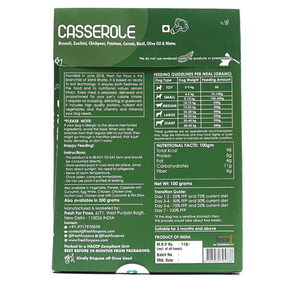 Fresh For Paws Casserole Vegetarian Dog Wet Food