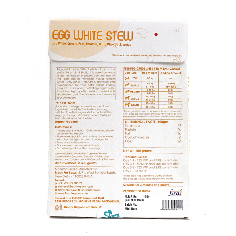 Fresh For Paws Egg White Stew Dog Wet Food