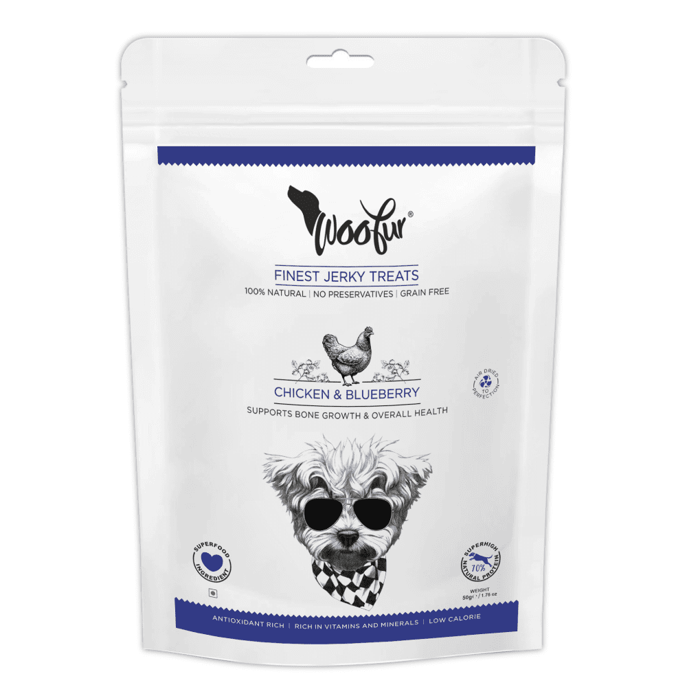 Woofur finest Jerky Chicken & Blueberry Dog Treats
