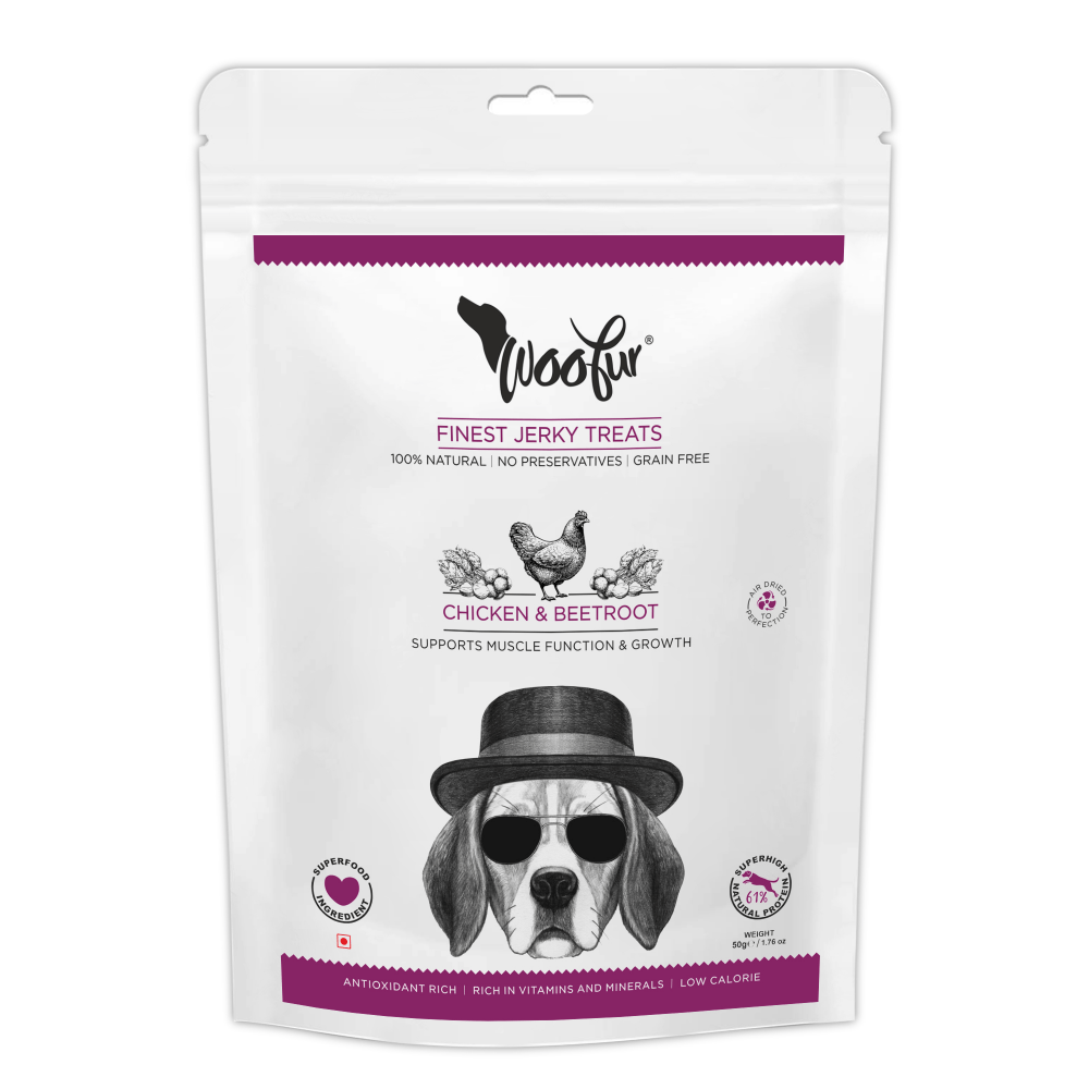 Woofur finest Jerky Chicken & Beetroot Dog Treats