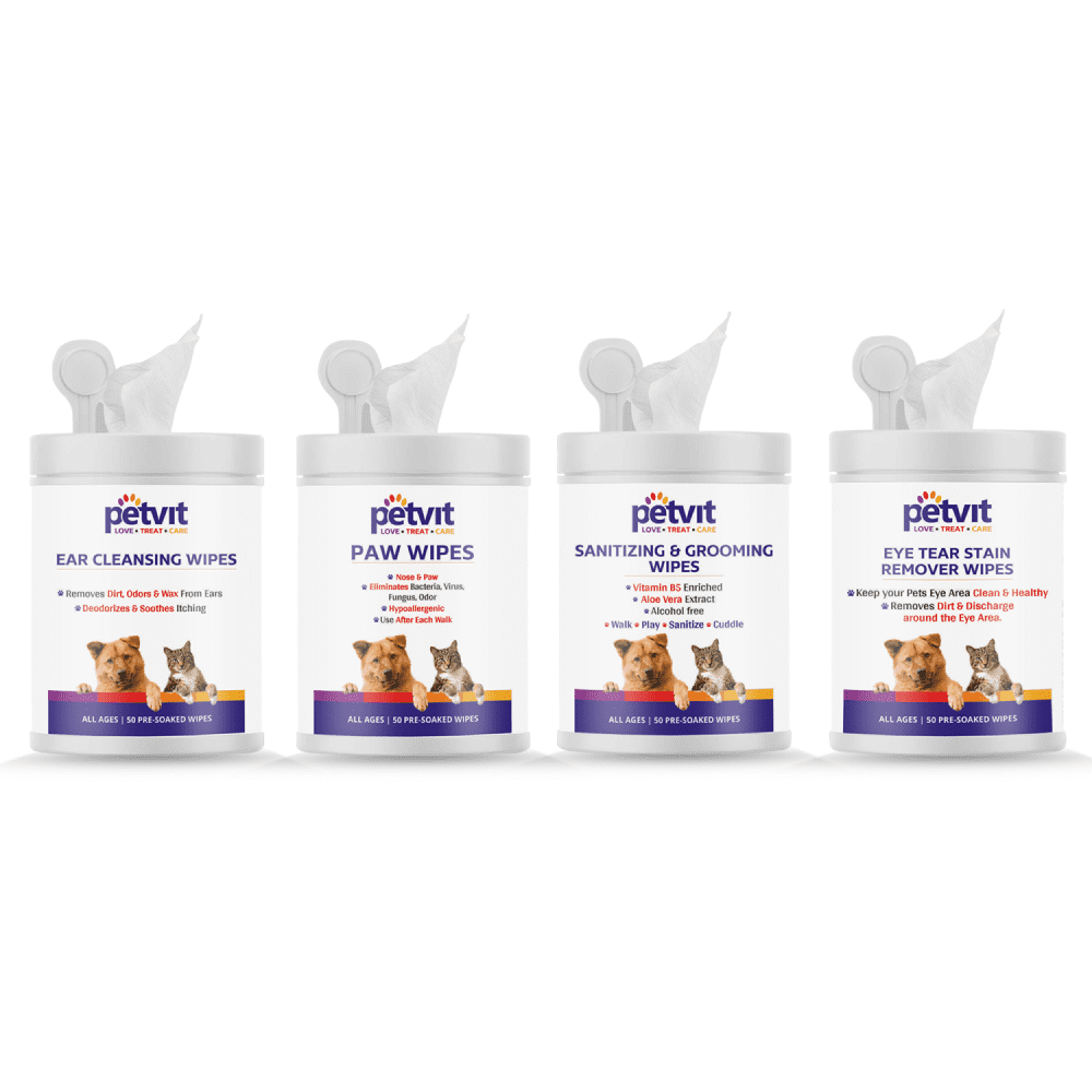 Petvit Combo Wipes for Pets (Eye+Nose & Paw+Grooming+Ear)