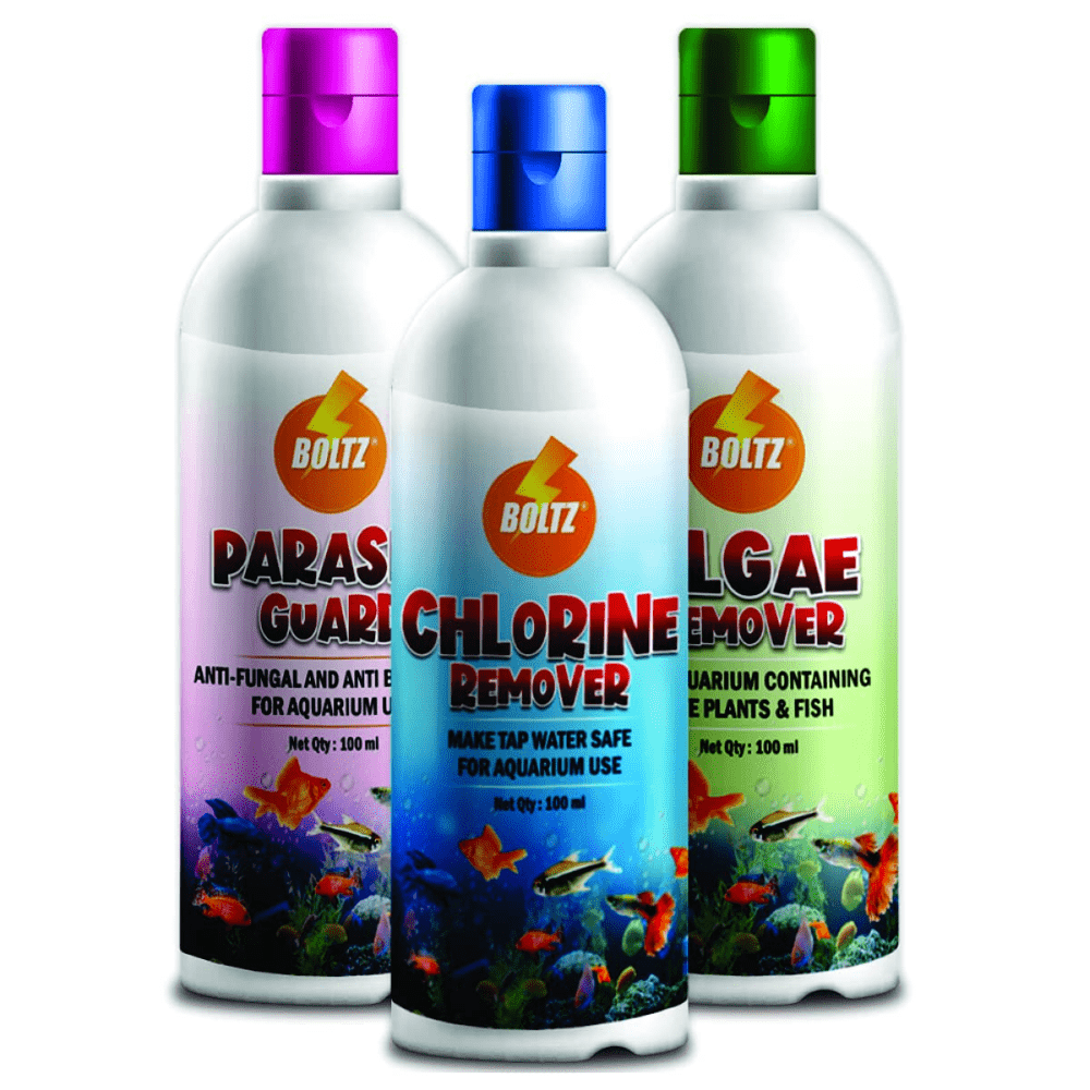 Boltz  3 in 1 Medicine Pack for Fish (Chlorine Remover - Parasite Guard - Algae Remover)
