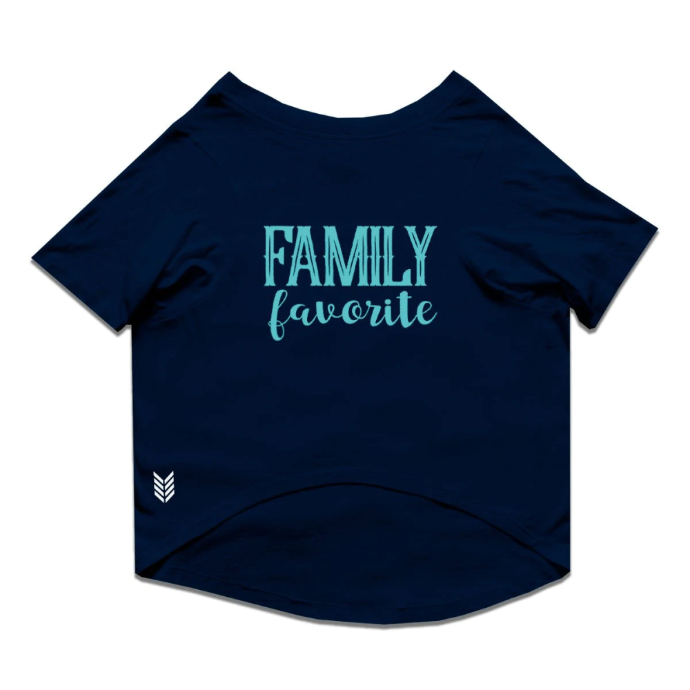 Ruse "Family Favourite" Printed Half Sleeves T-Shirt Combo for Dogs and Humans (Navy)