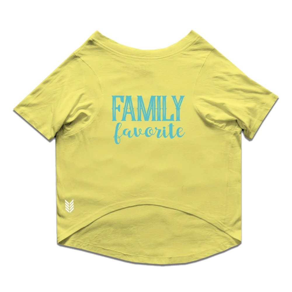 Ruse "Family Favourite" Printed Half Sleeves T-Shirt Combo for Dogs and Humans (Lemon Yellow)