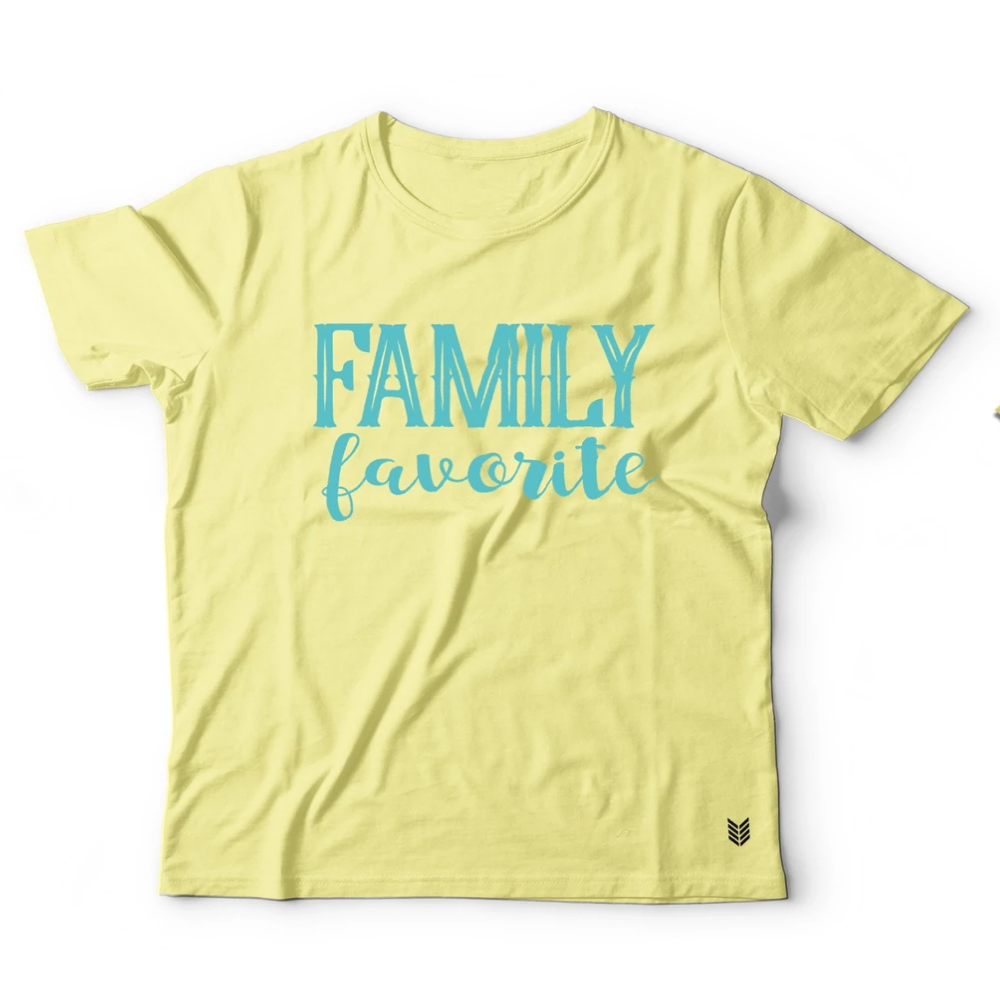 Ruse "Family Favourite" Printed Half Sleeves T-Shirt Combo for Dogs and Humans (Lemon Yellow)