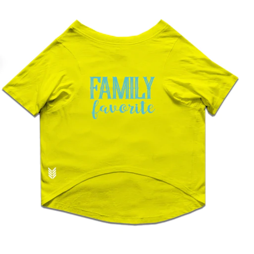 Ruse "Family Favourite" Printed Half Sleeves T-Shirt Combos for Cats and Humans (Lemon Yellow)