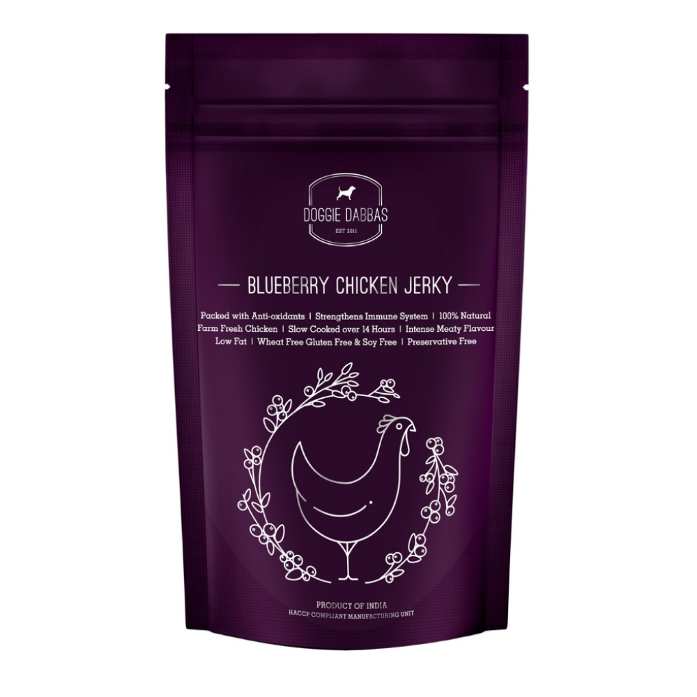Doggie Dabbas Blueberry Chicken Jerky Dog Treats