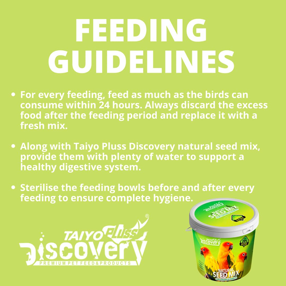 Taiyo Pluss Discovery Natural Seed Mix for Conures and Parrots Bird Food