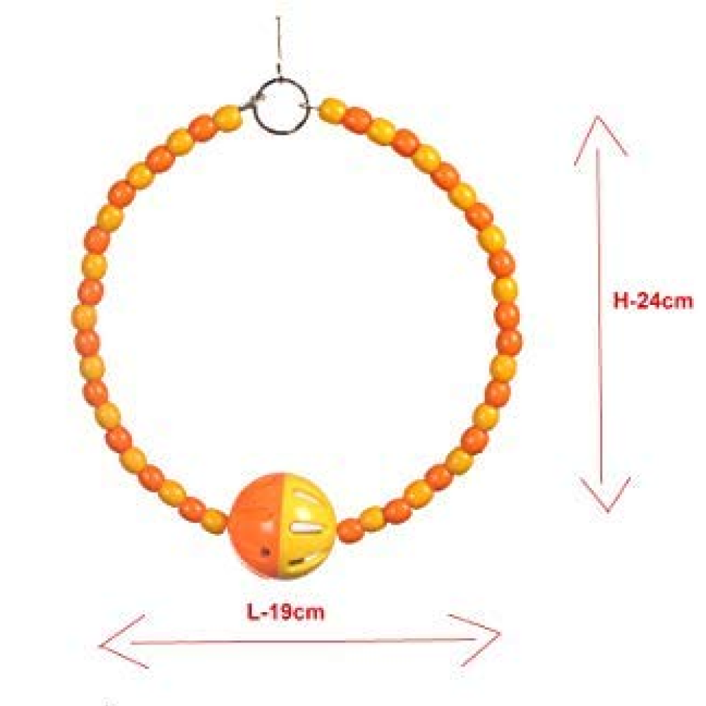 Taiyo Pluss Discovery Ring with Bell Inside Ball Toy for Birds (Assorted)