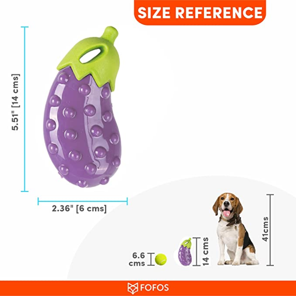 Fofos Vegi-Bites Eggplant Squeaky Toy for Dogs