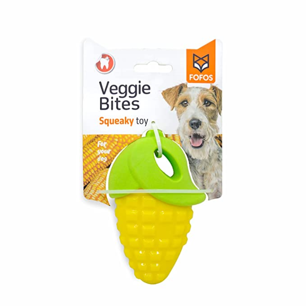 Fofos Vegi-Bites Corn Squeaky Toy for Dogs