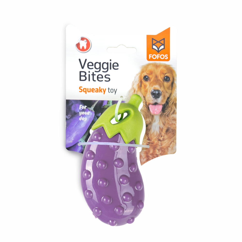 Fofos Vegi-Bites Eggplant Squeaky Toy for Dogs