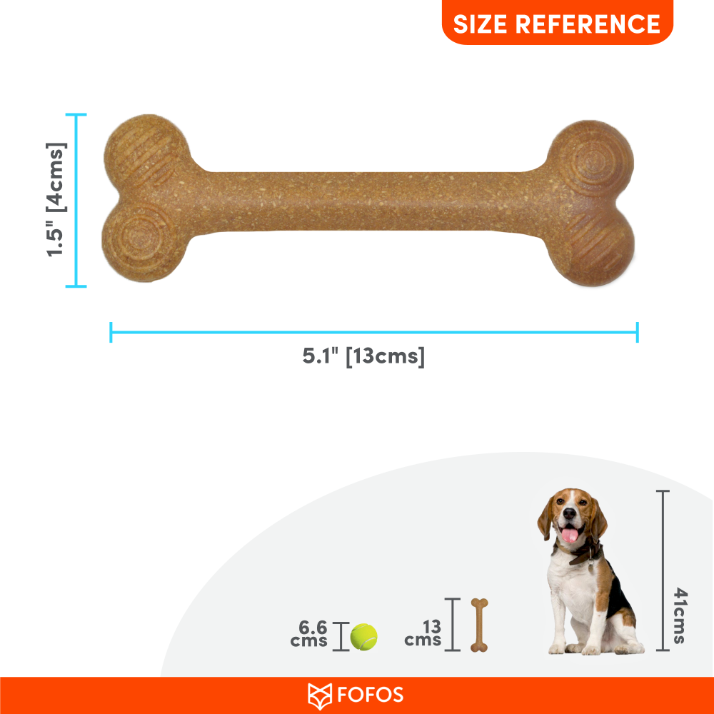 Fofos Woodplay Bone Twins Toy for Dogs