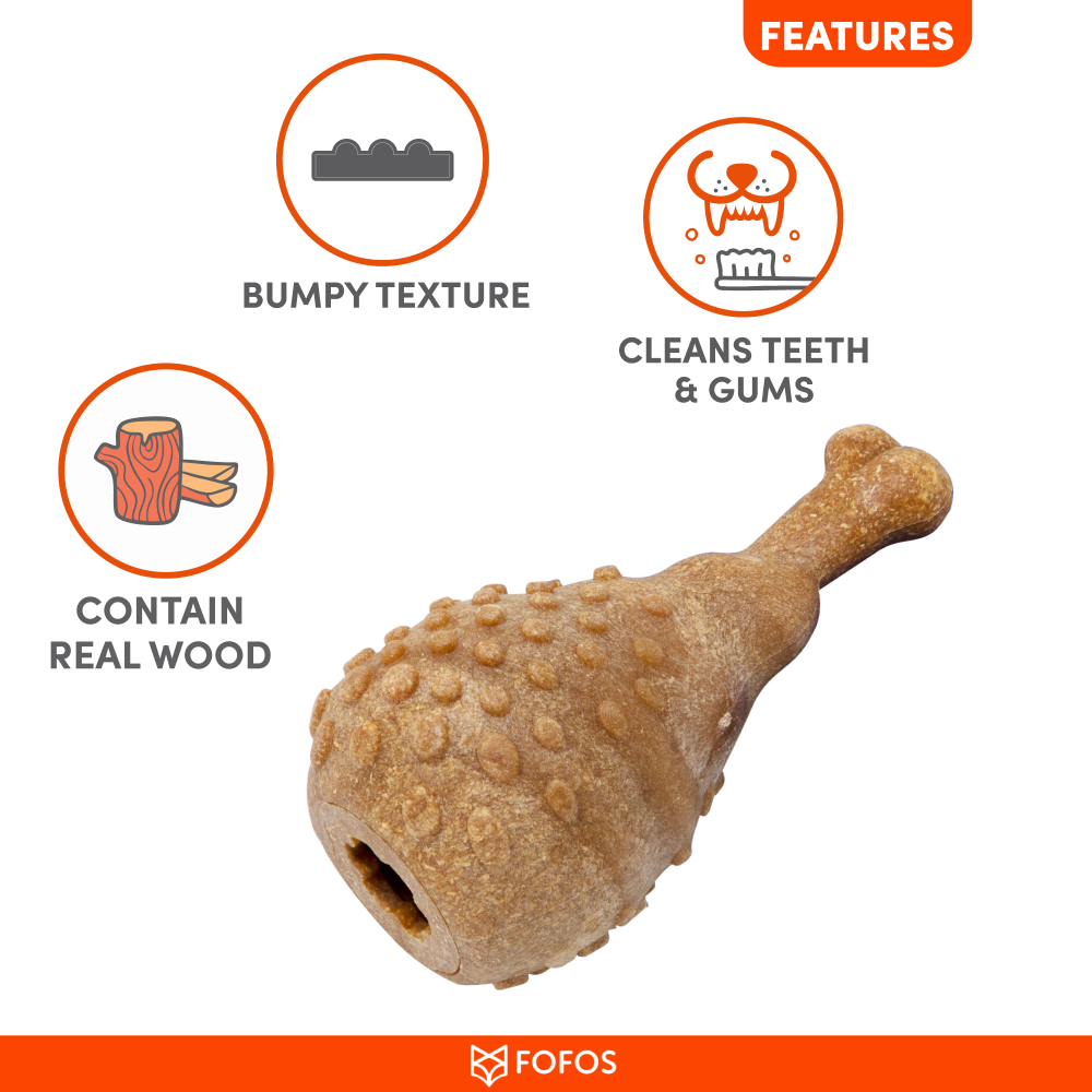 Fofos Woodplay Drumstick Toy for Dogs