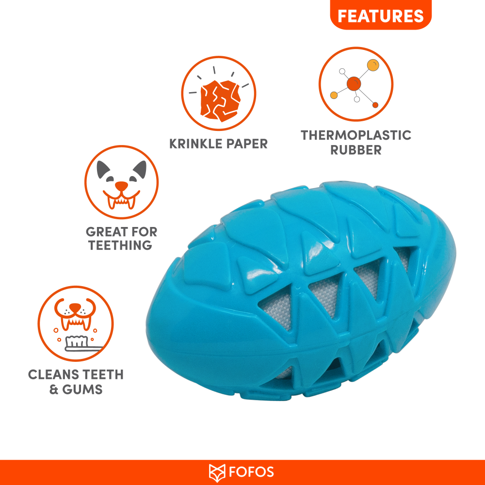 Fofos Crunch Football Toy for Dogs (Assorted)