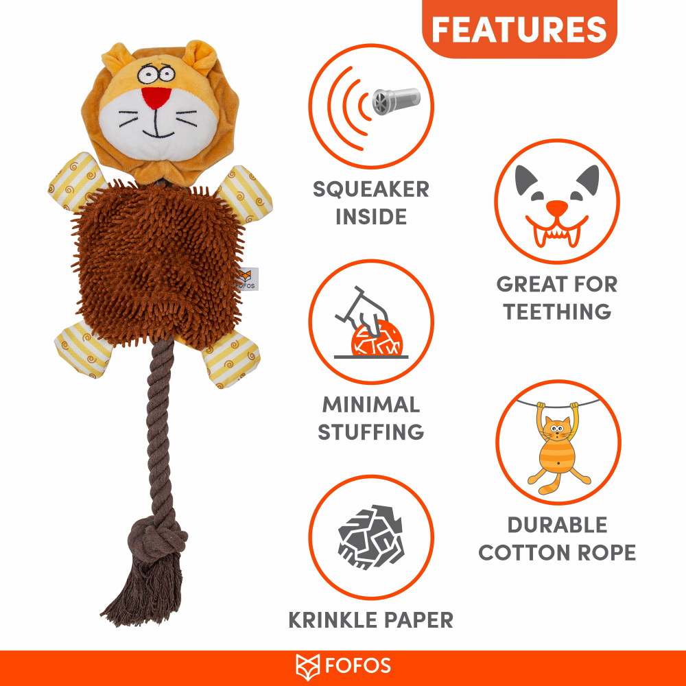 Fofos Puppy Rope Lion Toy for Dogs